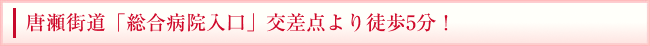 唐瀬街道「総合病院入口」交差点より徒歩5分！
